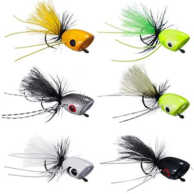 BASSDASH Popper Flies for Fly Fishing Bass Panfish Perch Topwater