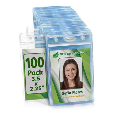 50pk Vertical Resealable Id Badge Holder 3.75 X 3.68 Clear - Advantus :  Target