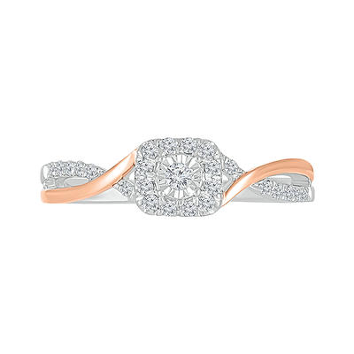 1.25 ct - Square Moissanite - Double Halo - Twisted Band - Vintage Inspired  - Pave - Wedding Ring Set in 18K Rose Gold over Silver 