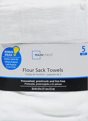 White Flour Sack Dishtowel (Set of 5)