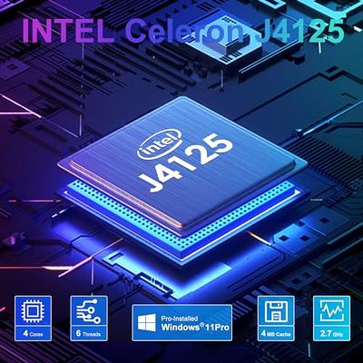 HIGOLEPC Mini PC Windows 11 Pro, 8GB RAM 128GB EMMC Intel Celeron J4125  Proce