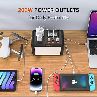 EF ECOFLOW Portable Power Station River Mini, 210Wh Backup Lithium Battery,  Fast Charging, 110V/300W AC Outlets, DC and USB Ports, Solar Generator for