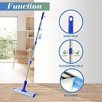 Bonpally Microfiber Mop Floor Cleaning System, Flat Mop for Hardwood Floors,  Floor Scrub Brush and Grout