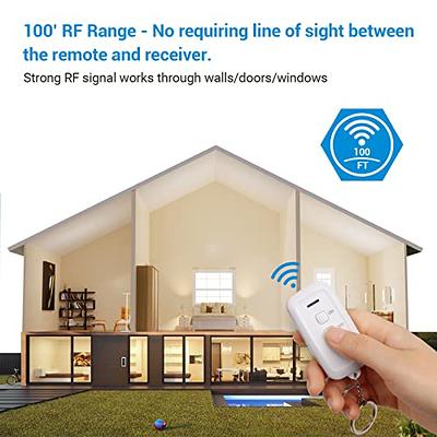 DEWENWILS Outdoor Indoor Remote Control Outlet, 110V 120V 125V 15Amp Wireless Remote Light Switch for Lights, Fans, Lamps, Christmas Light