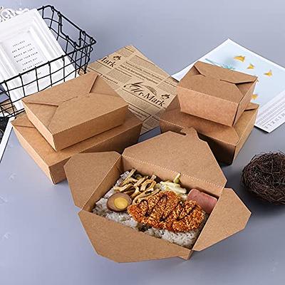 50 PACK Take Out Food Containers 26 oz Kraft Brown Paper Take Out Boxes  Microwaveable Leak and Grease Resistant Food Containers - To Go Containers  for