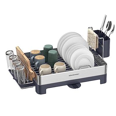 SuperOrganize Dish Drying Rack, Dish Rack with Drainboard, Kitchen Dish  Drying Rack with Rotatable Swivel Spout and Utensil Holder, Stainless Steel Expandable  Dish Drainer - Silver - Yahoo Shopping