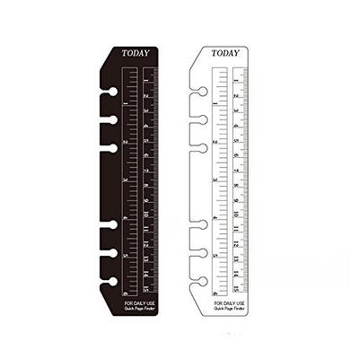 2pcs 6 Holes Ruler For Binder Planner Notebooks Office School Index Ruler  Bookmark Notebooks Accessories School
