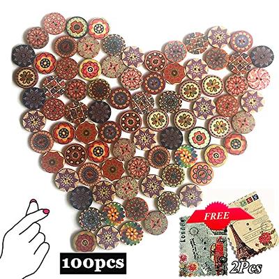 Buttons for Sewing, 100pcs 1 inch Buttons Large Wood Buttons for Crafts  Mixed Big Wooden Vintage Assorted Buttons 2 Holes Round Decorative Wood Craft  Buttons 25mm (Colorful Buttons) - Yahoo Shopping