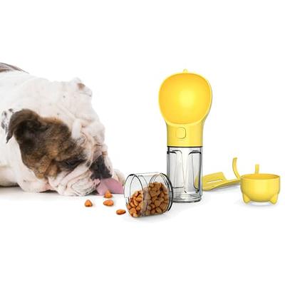 Dog Water Bottle 4 in 1 Portable Pet Water Bowl Dispenser with Dog Whistle,  Pet Travel 10OZ (300ML) Water Cup with Food Container, Poop Collection  Shovel, Garbage Bag for Dogs Cats Walking