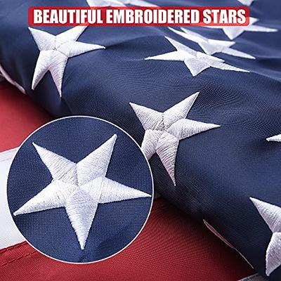 American Flag 3x5 ft Outdoor Heavy Duty Embroidered Stars Fade Resistance  Brass Grommets