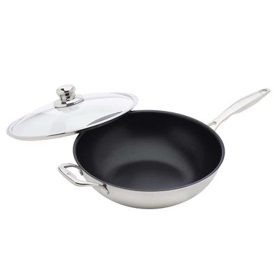 Starfrit 034458-002-0000 11 in. Aluminum Nonstick Deep Fry Pan with Lid