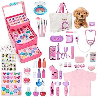 Anpro Kids Makeup Kit for Girl - 68PCS Safe & Washable Makeup for  Girls,Play Real Makeup Girls Toys,Make Up for Little Girls,Non-Toxic Makeup