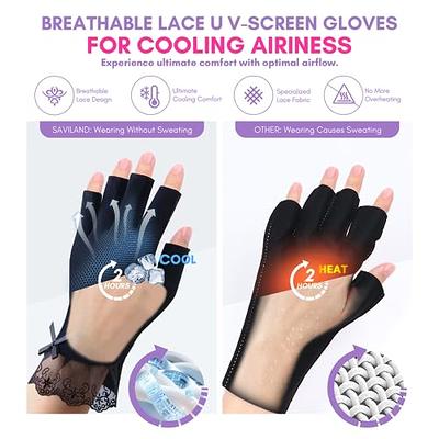 Saviland U V Gloves for Nails - 4 Pairs UPF80+ High-tech