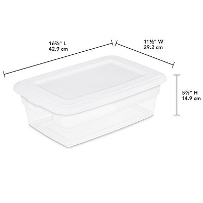 64 Qt. Latching Box Plastic, Blush Pink Tint, Set of 6 Storage Box