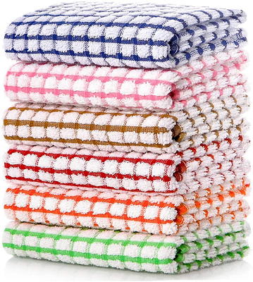 Kitchen Dish Towels, 16 Inch X 25 Inch Bulk Cotton Kitchen Towels, 6 Pack  Dish Cloths For Dish Rags For Drying Dishes Clothes And Dish Towels - Jxlgv