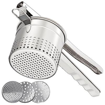 GloTika Large 15oz Potato Ricer with 3 Interchangeable Discs, Heavy Duty  Stainless Steel Potato Masher with Ergonomic Handle, Masher and Ricer  Kitchen Tool for Mashed Potatoes, Patent Pending - Yahoo Shopping