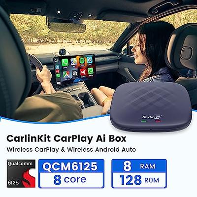 Binize CarPlay Ai Box Plus Wireless Apple CarPlay Wireless Android Auto  Adapter,Android 12.0 System 8-core, Google Play Download  Apps/Netflix//GPS+Glonass/4G Network/8+ 128GB Memory 