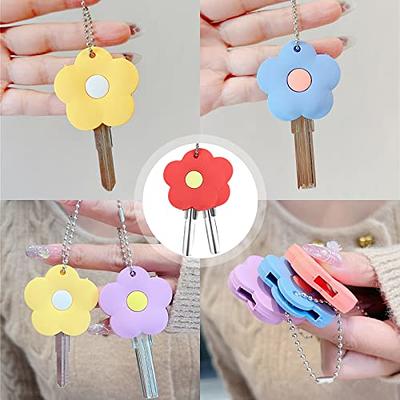 iplusmile 10 Pack Key Caps Covers Tags, Cute Flower Rubber Key