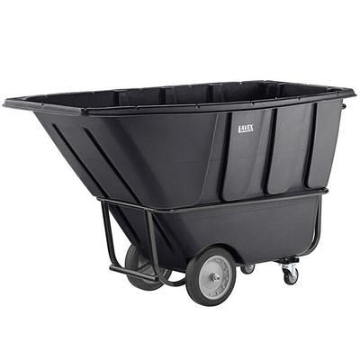 Lavex 1 Cubic Yard Black Heavy-Duty Tilt Truck / Trash Cart (2100 lb.  Capacity)