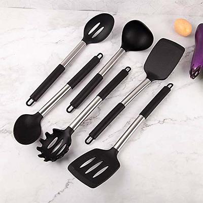 15pcs Stainless Steel Handle Silicone Kitchen Utensils Set For