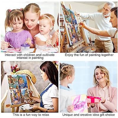 cupmod 2 Pack Framed Paint by Number for Kids,Easy Flower Painting Paint by  Numbers Kits on Canvas,DIY Acrylic Oil Painting for Home Wall