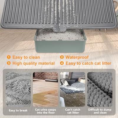 kaxionage Cat Litter Mat, 30 X 24 Kitty Litter Mat, Honeycomb Double  Layer Trapping Litter Mat Design,Waterproof Urine Proof Cat Mat,Easy Clean  Scatter Control (Black)