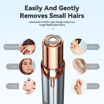 Gurelax Facial Hair Removal for Women, Rechargeable Hair Remover with 2 x  Replacement Heads, Painless Hair Removal Device, Electric Razors&Trimmer  for Mustache/Chin/Upper Lip Rose Gold Facial Hair Remover(with 2 Replacemen…