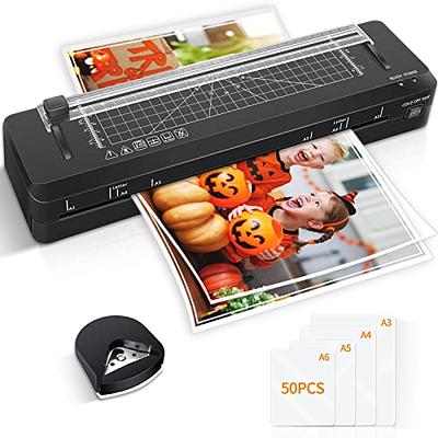 IMLIKE A4 Laminator Machine with Paper Trimmer: 6 in 1 Hot Laminator with 10 Laminating Sheets, Corner Rounder, 5 Book Binder Rings, Single Hole