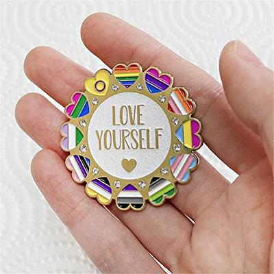Love Yourself Rainbow Enamel Pins Heart Pride Brooch Metal Badge LGBT Cute  Pin for Men's And Women's Clothing Schoolbag Accessories Gifts - Yahoo  Shopping