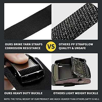  2PCS Lashing Straps with Buckles Adjustable, Up to 600lbs,Tie  Down Straps for Motorcycle, Cargo, Trucks,Trailer,Luggage (1 x 9.8') :  Automotive