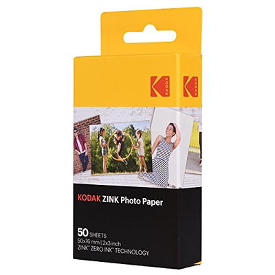 Kodak 2x3” Premium Zink Photo Paper - 100 Sheets Sticky Backed