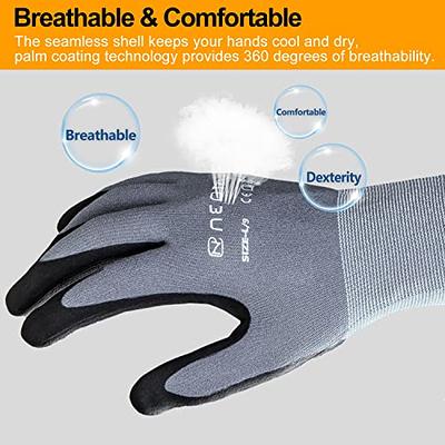 Safety Work Gloves with Impact Protection, Micro-Foam Nitrile coated TPR  Heavy Duty Gloves, Cut Resistant Gloves for Men Women, Touchscreen  Anti-Slip