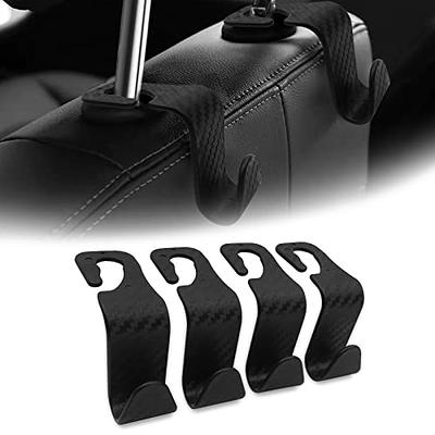 Car Seat Headrest Hooks, Universal Car Seat Accessory for Coats Umbrellas  Grocery Bags Handbag (Black)