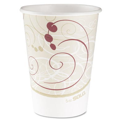 EcoChoice 8 oz. Tall Kraft Tree Print Compostable Paper Hot Cup - 50/Pack