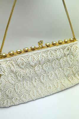 Gold beaded vintage bag from British Crown Colony