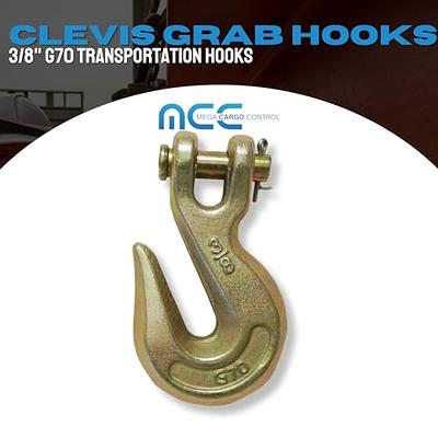 Mega Cargo Control 3/8 Inch G70 Clevis Grab Hook  Transport Safety Chain  Hooks for Rigging Deck Hauler Receiver Hitches Trailer Wrecker Truck (20 -  Pack) - Yahoo Shopping