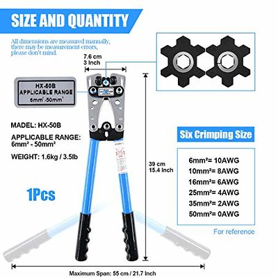 haisstronica Crimping Tool for Non-Insulated Terminal,AWG 22-6 Ratchet Wire  Crimper Tool,Wire Terminal Crimper HS-7327