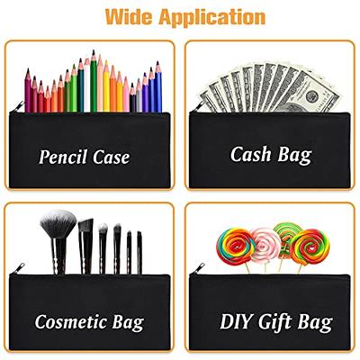 Canvas Makeup Bags Bulk Travel Cosmetic Bags Plain Makeup Pouch  Multi-Purpose 
