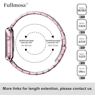 Fullmosa Leather Band Compatible with Apple Watch 41mm 45mm 40mm 44mm 38mm  42mm Women Band Strap for iWatch Ultra 2/Ultra/9/8/7/6/5/4/3/2/1/SE2/SE