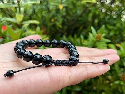 Grade A++ Black Tourmaline Crystal Bead Bracelet 8mm, Genuine Gemstone  Bracelet