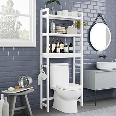 Over-The-Toilet Storage Cabinet Rack, Bathroom Organizer Shelf Over Toilet,  Freestanding Space Saver Toilet Stands With 2 Hooks - Yahoo Shopping