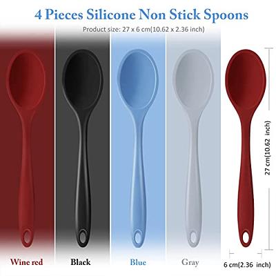 Silicone Spoon Small Spoon with Long Handle Heat Resistant Easy To Clean  Non-stick Rice Spoons