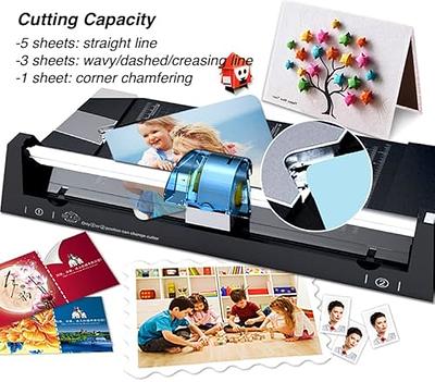 5 in 1 Paper Cutter 12 Inch, Mefape Rotary Cutter, Heavy Duty Cardstock Craft  Paper Trimmer with Scale for Straight/Wavy/Dotted/Creasing Line + Corner  Chamfering(Max Cutting Size: 9.1 * 12.6in) - Yahoo Shopping