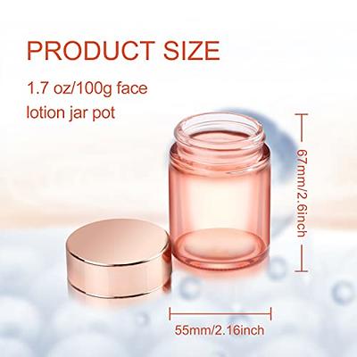 8 Ounce Clear Plastic Jars with Rose Gold Lids - Refillable Round