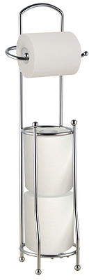 Home Basics Grove Free Standing Paper Towel Holder with Weighted Base and Padded Base, White