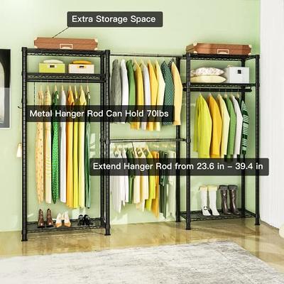 Heavy Duty Adjustable Closet Storage Shelf Metal Garment Rack