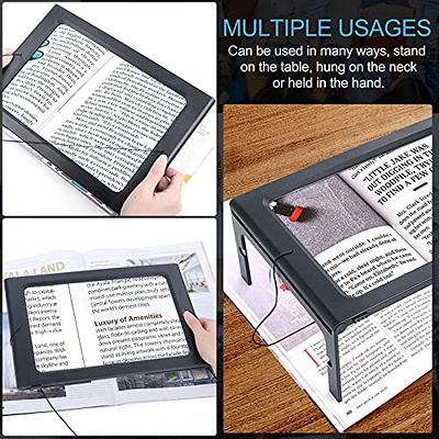 Magnifying Glass with Light and Stand, Silver 4X Page Magnifier for  Reading, Foldable 50 LED Large Magnifying Glass Ideal for Seniors, 2 Power  Options, 3 Usage Modes - Yahoo Shopping