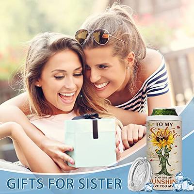 4 in 1 Skinny Can Cooler for Slim Bottle & Hard Seltzer, Sisters Gifts from  Sister, Sunflower Insulated Stainless Steel Tumbler with Lid, Non-slip,  Doucle-Walled Vacuum, Leak Proof Cool Drink Holder 