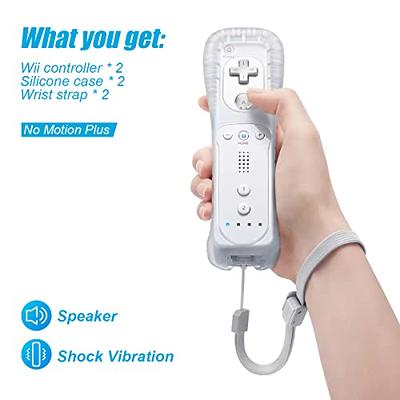 2 Pack Wii Remote with Wii Motion Plus Inside | Shock Wii Nunchuk  Controller | Compatible Nintendo Wii, Wii U