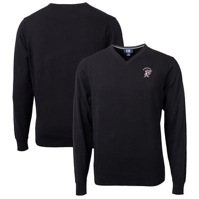 Men's Cutter & Buck Heather Charcoal Louisville Cardinals Alumni Logo Lakemont Tri-Blend Quarter-Zip Pullover Sweater